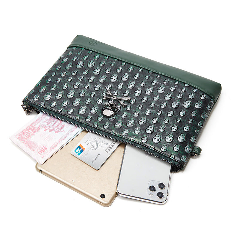 Skull Pattern Clutch Bag with Waterproof Design