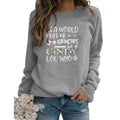 COLORFUL BLING Christmas SweatShirts for Women In a world full of grinches be a cindy lou who Long Sleeve Tunic Tops Crewneck Pullover Shirt2XL Grey