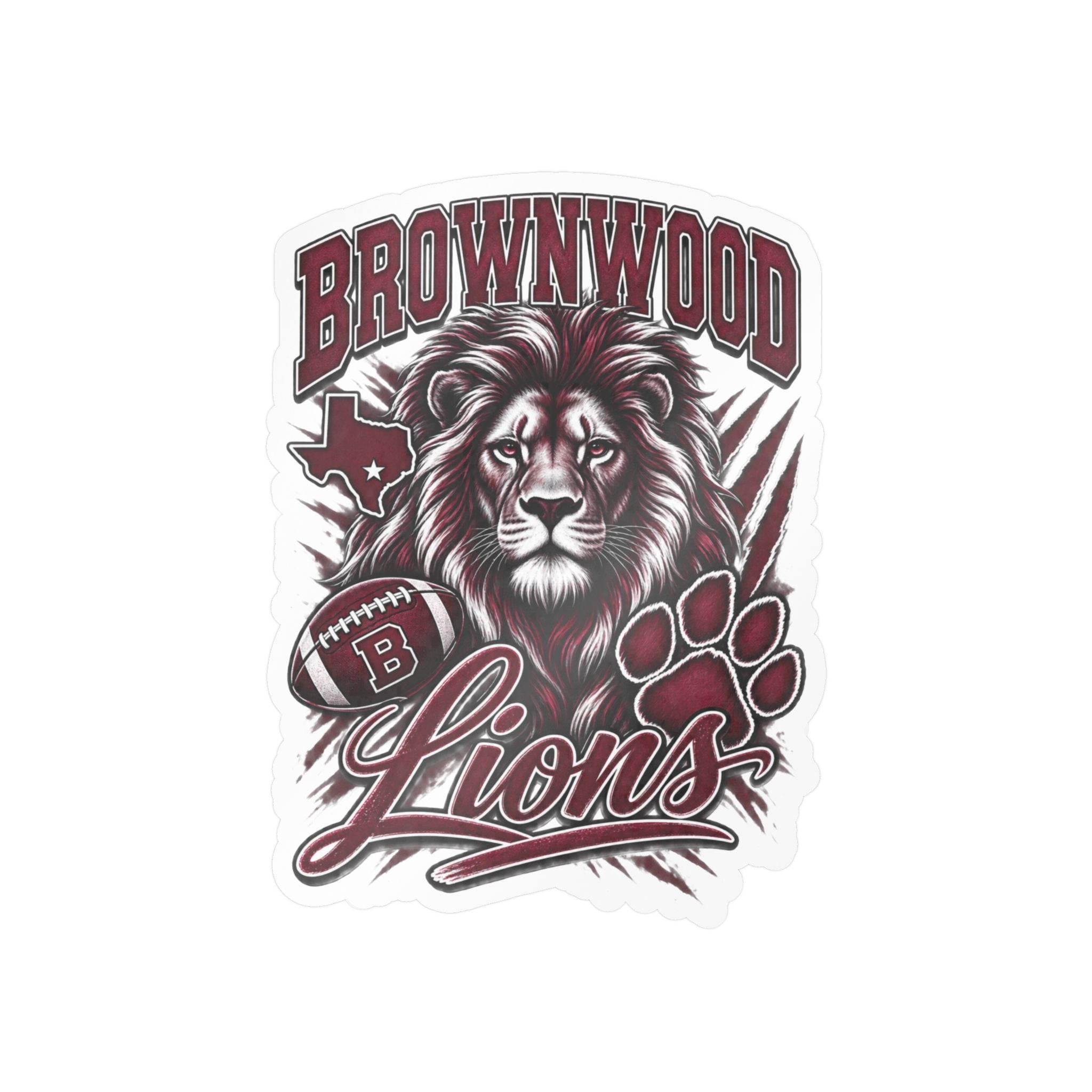 Brownwood Lions Kiss-Cut Vinyl Decals
