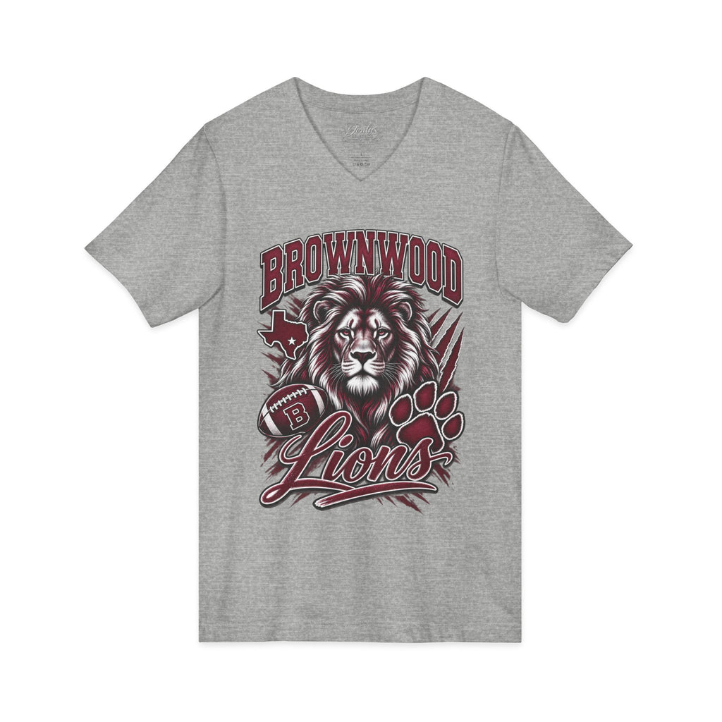 Brownwood Lions Unisex Jersey Short Sleeve V-Neck Tee