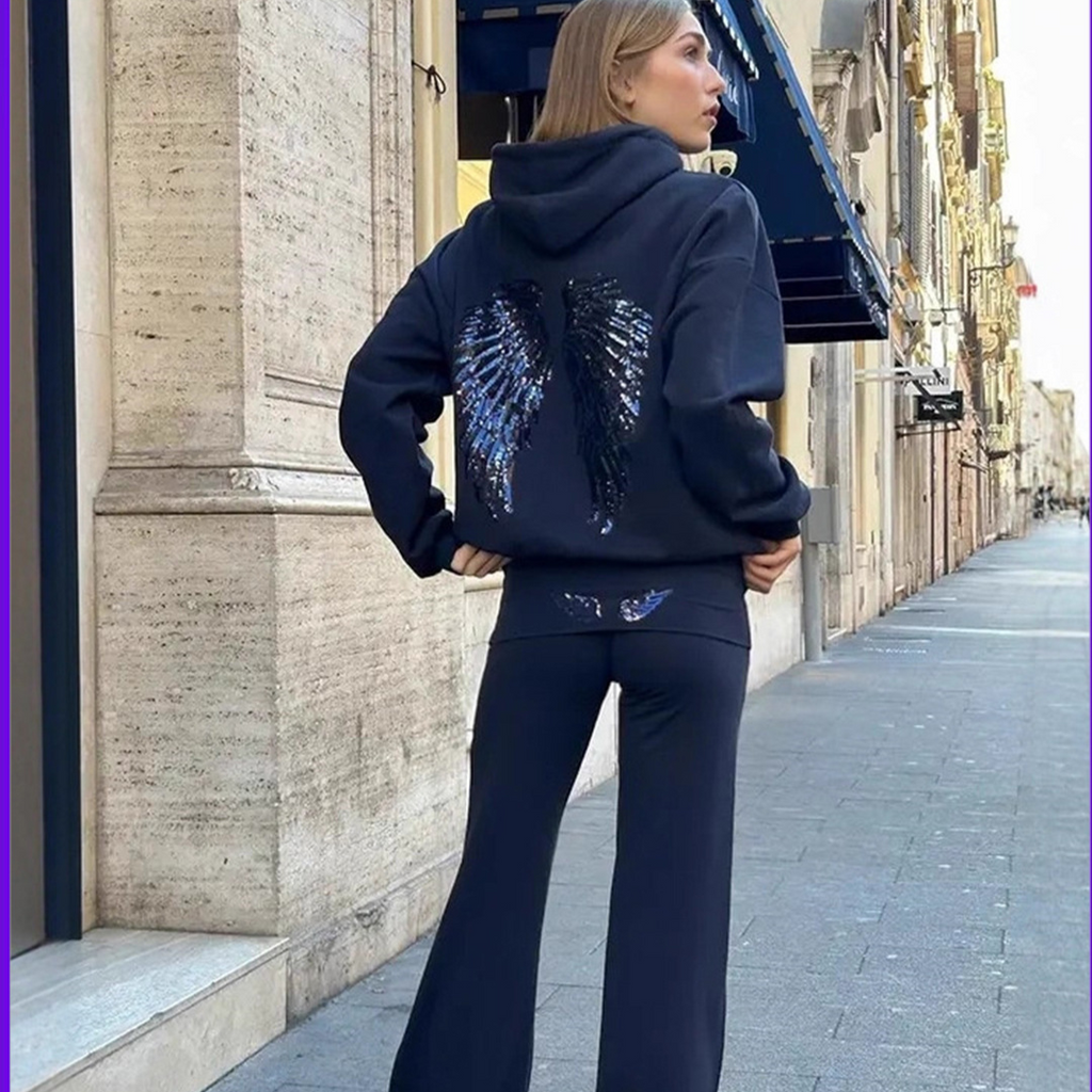 Angel Wings Sequin Hoodie