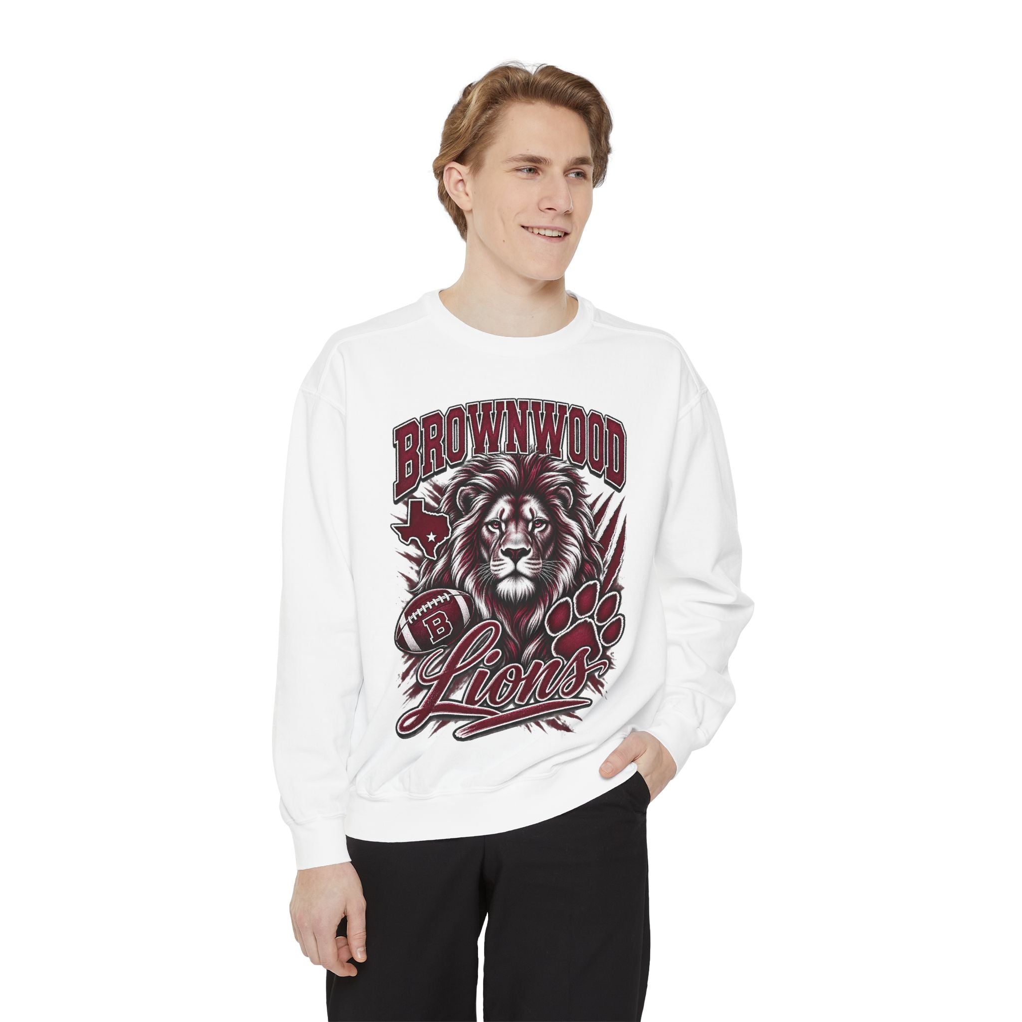 Brownwood Lions Unisex Garment-Dyed Sweatshirt