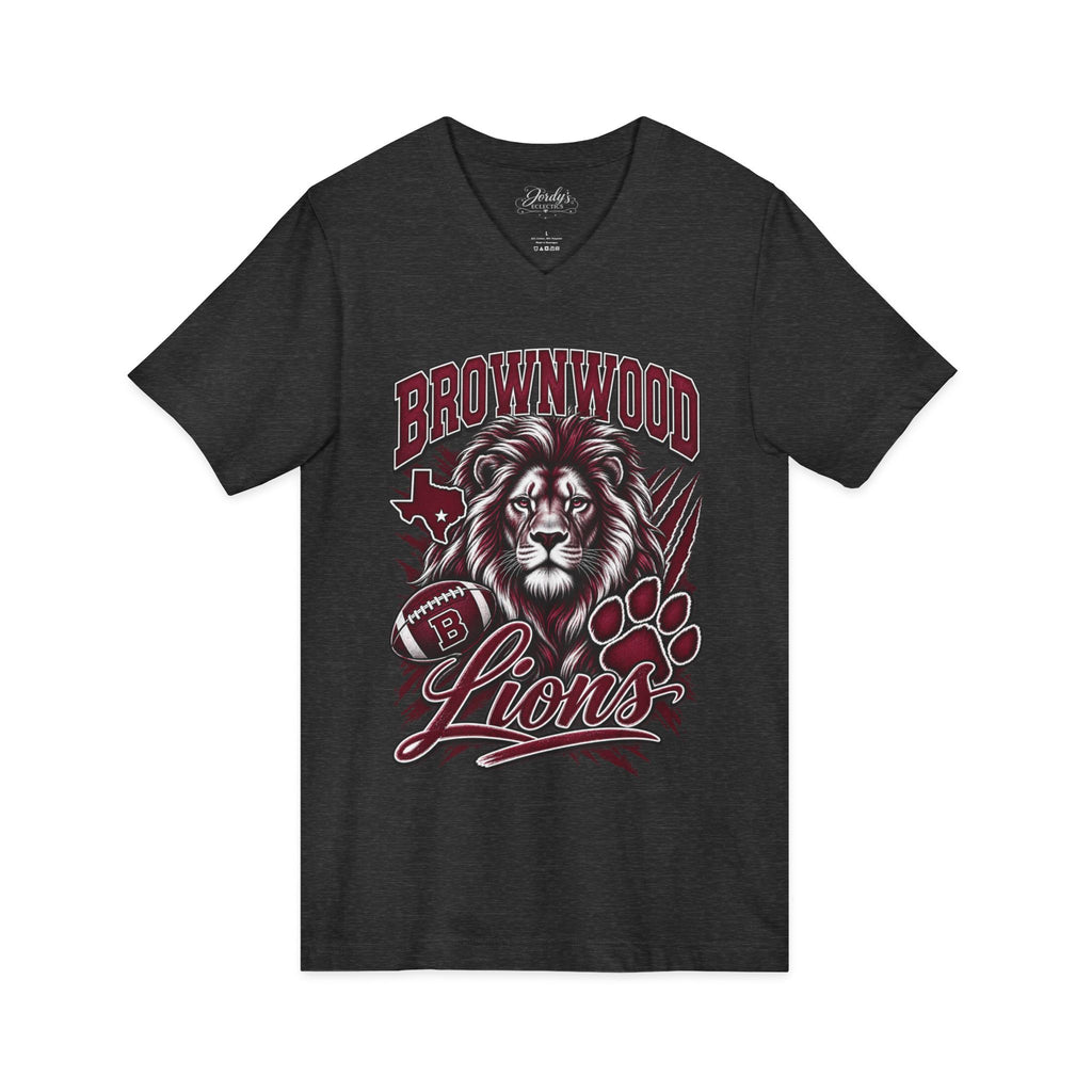 Brownwood Lions Unisex Jersey Short Sleeve V-Neck Tee