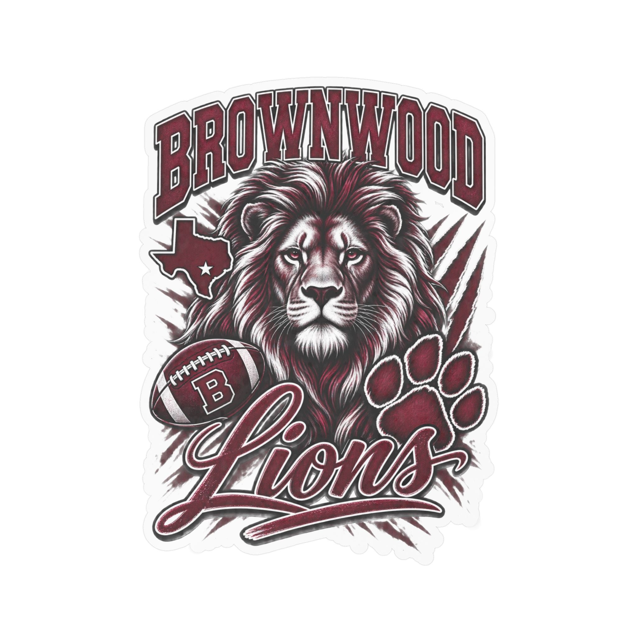 Brownwood Lions Kiss-Cut Vinyl Decals
