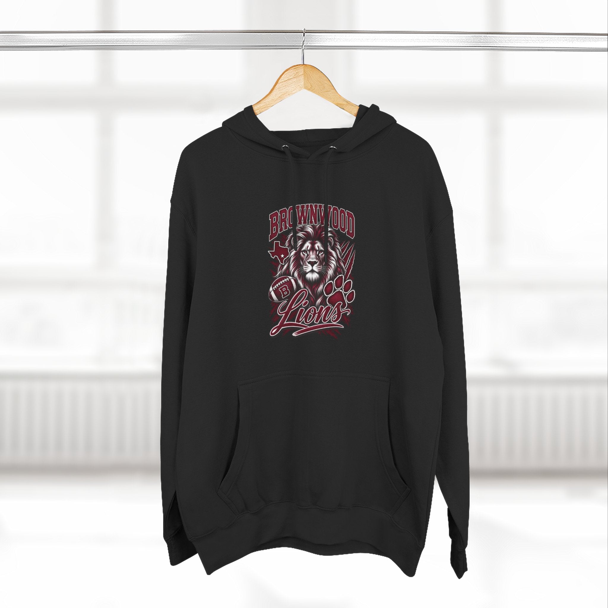Brownwood Lions Three-Panel Fleece Hoodie