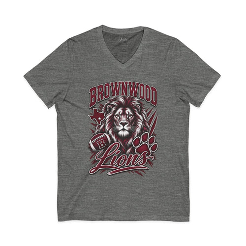 Brownwood Lions Unisex Jersey Short Sleeve V-Neck Tee