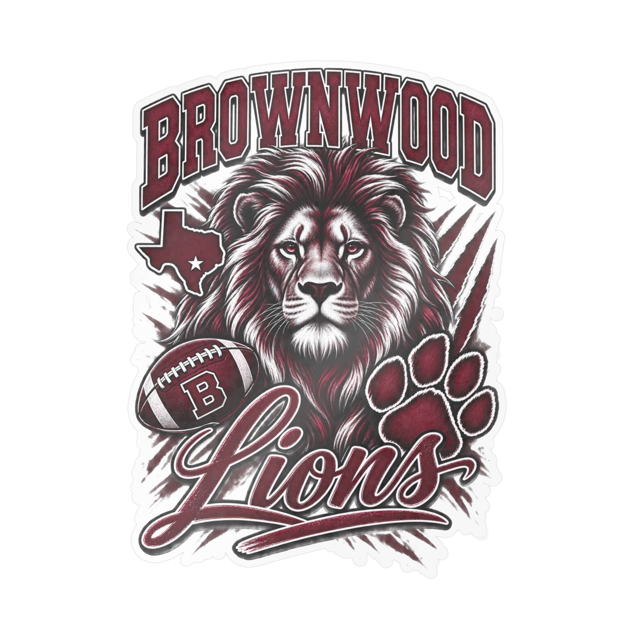 Brownwood Lions Kiss-Cut Vinyl Decals