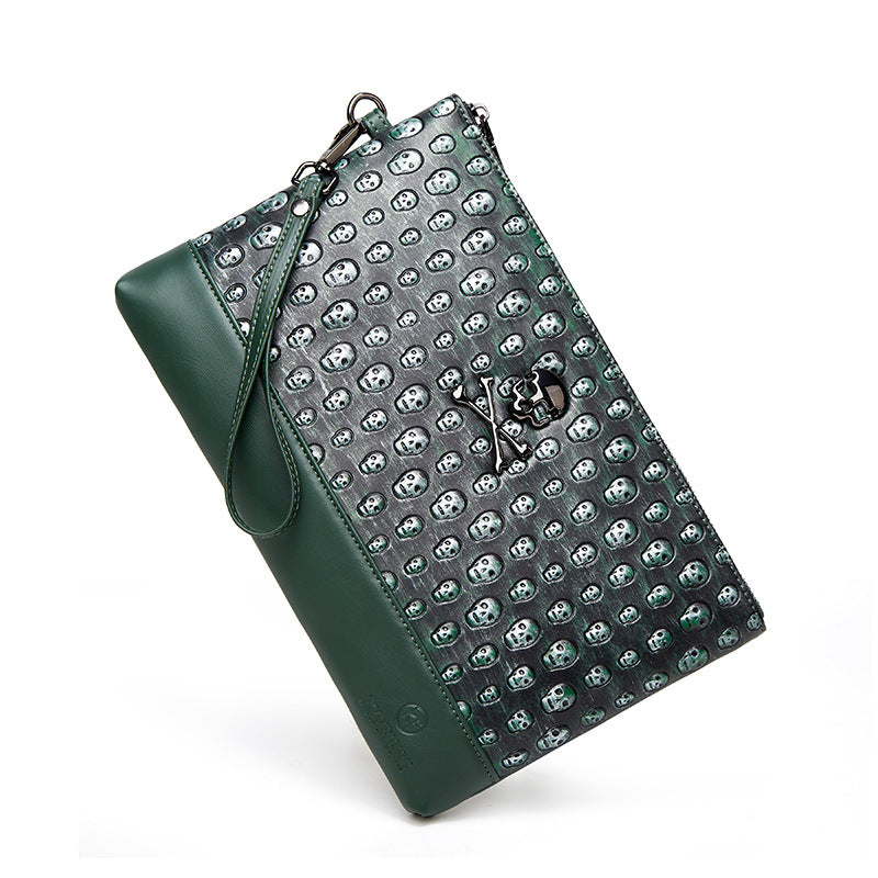 Skull Pattern Clutch Bag with Waterproof Design