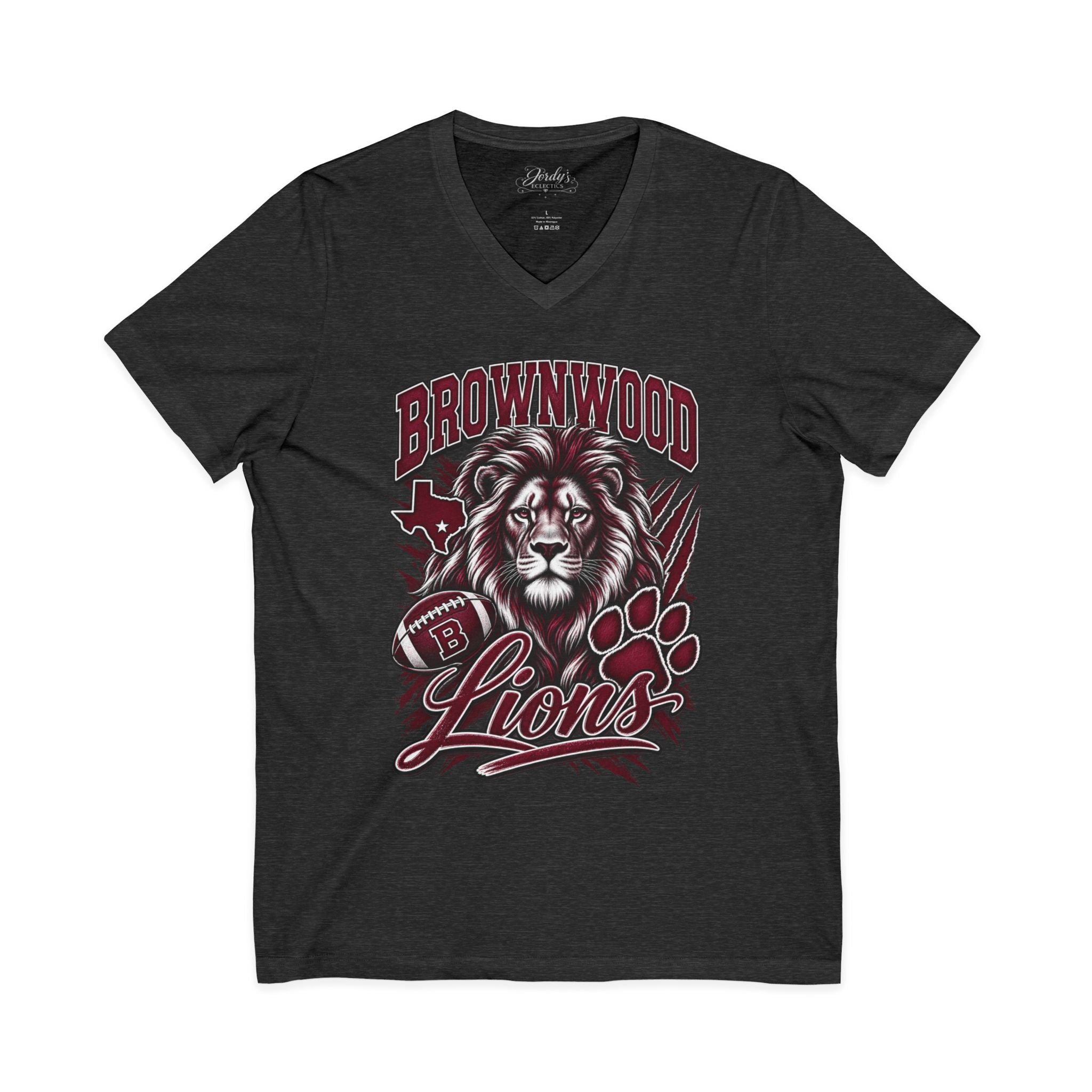Brownwood Lions Unisex Jersey Short Sleeve V-Neck Tee