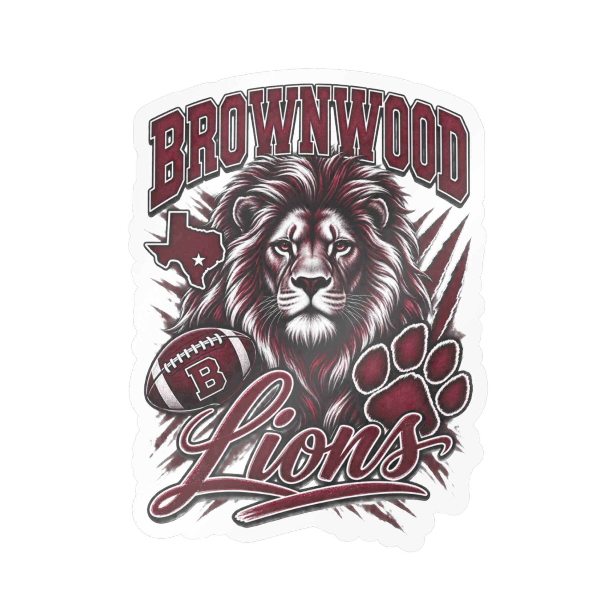 Brownwood Lions Kiss-Cut Vinyl Decals