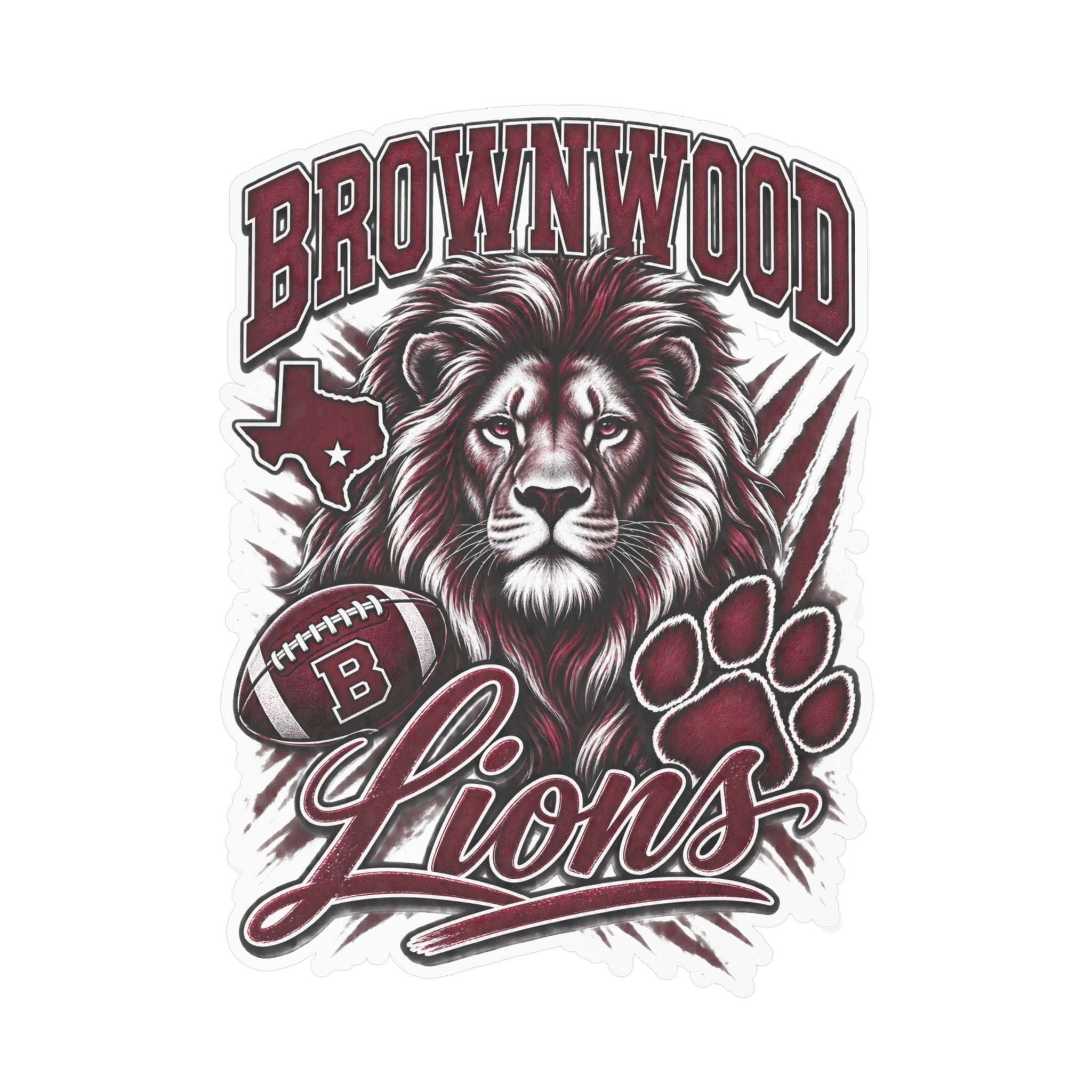 Brownwood Lions Kiss-Cut Vinyl Decals