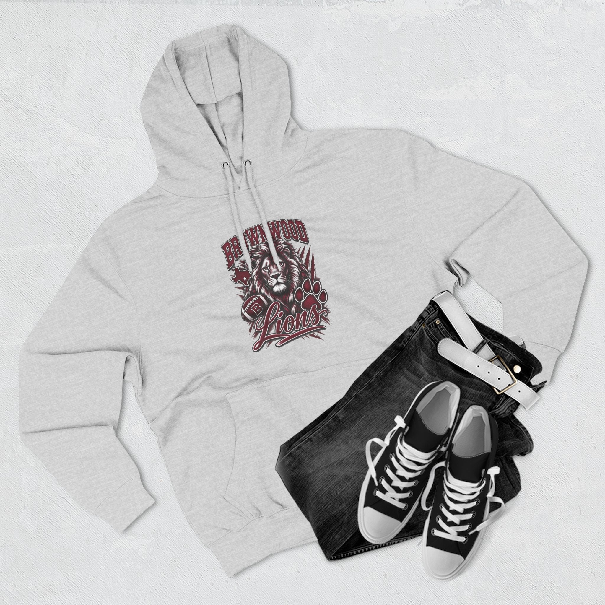 Brownwood Lions Three-Panel Fleece Hoodie