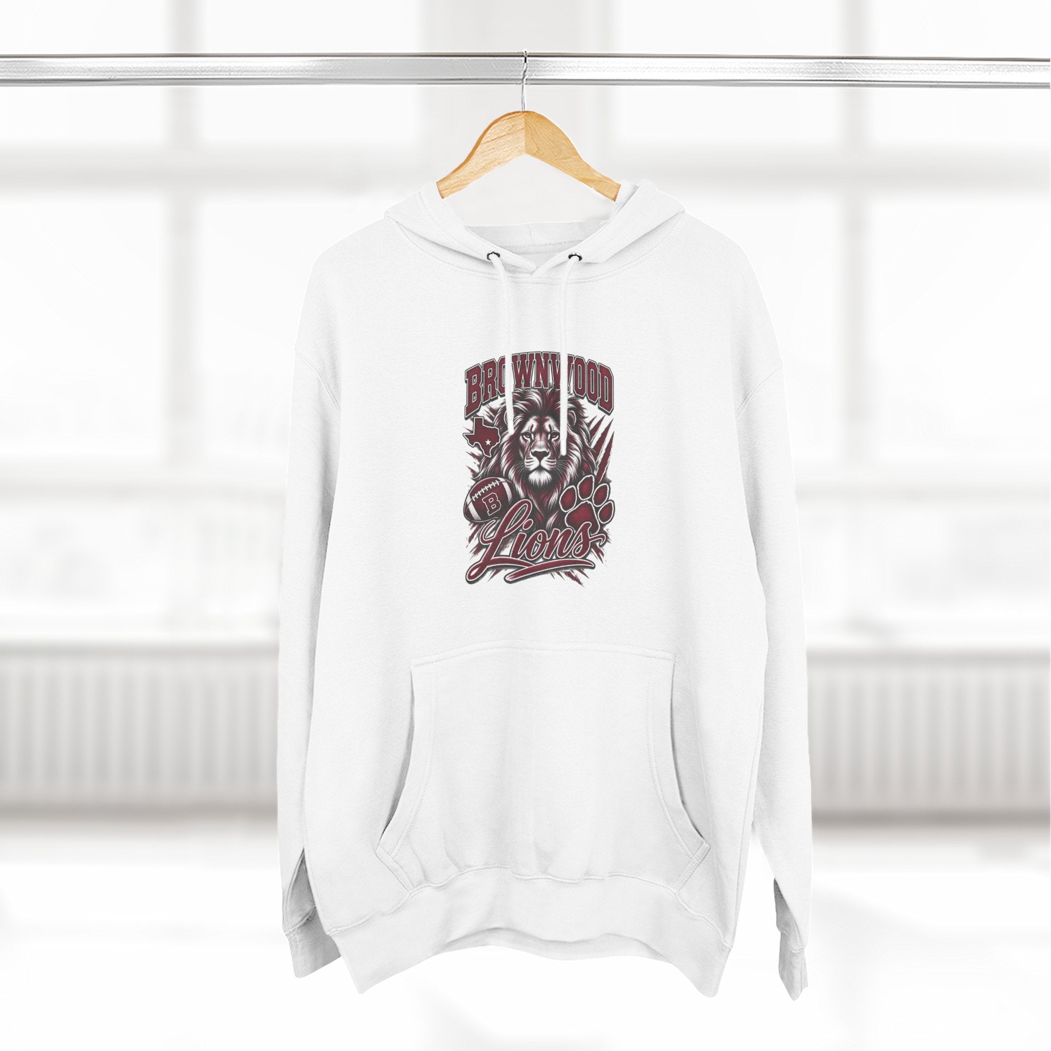 Brownwood Lions Three-Panel Fleece Hoodie