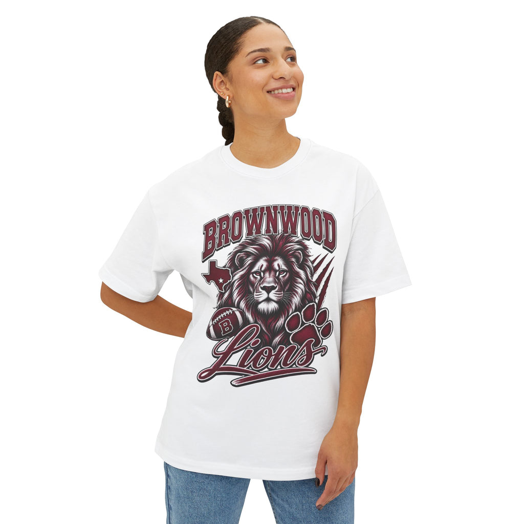 Brownwood Lions Unisex Graphic T-Shirt – Maroon & White
