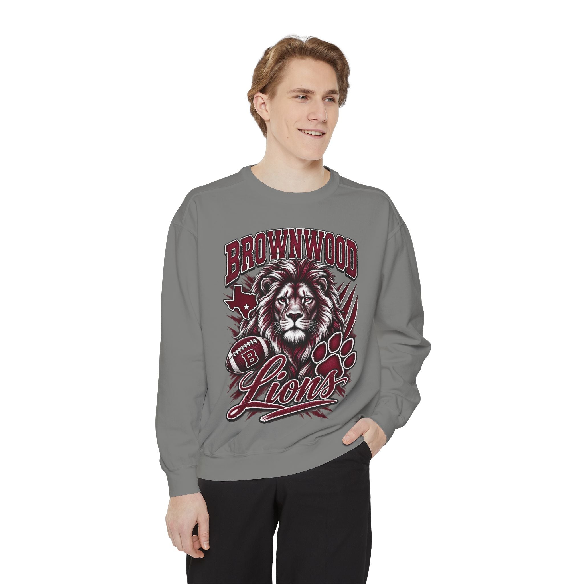 Brownwood Lions Unisex Garment-Dyed Sweatshirt
