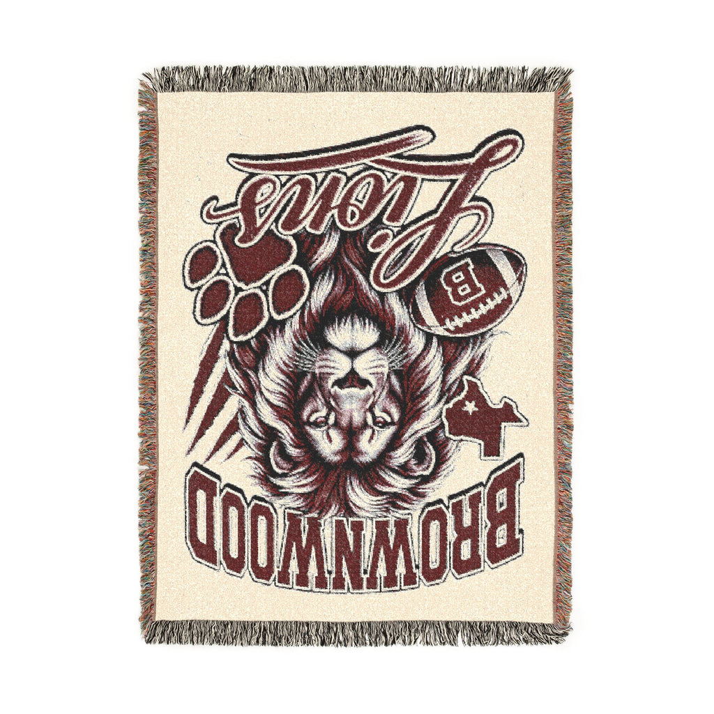 Brownwood Lions Woven Blanket
