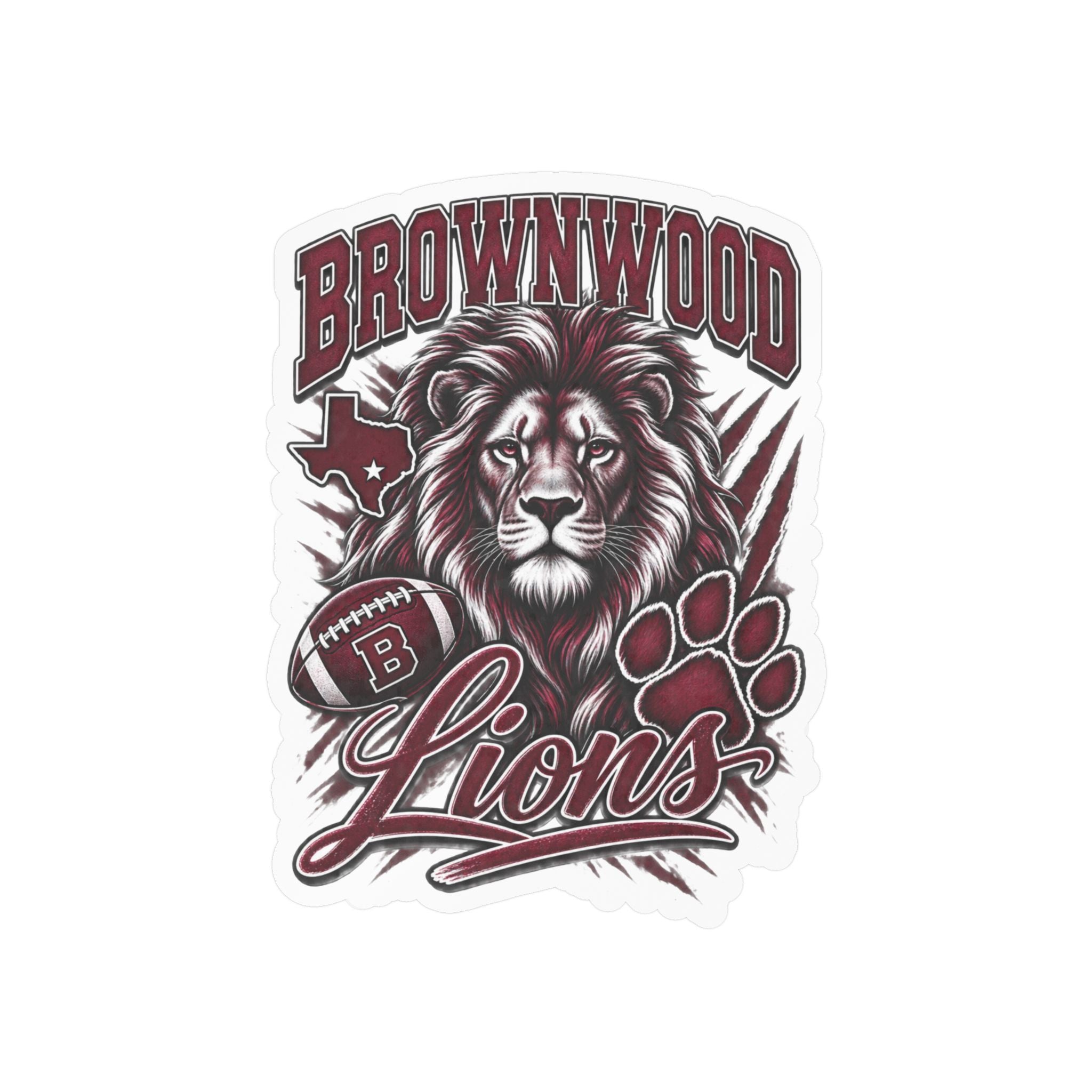 Brownwood Lions Kiss-Cut Vinyl Decals