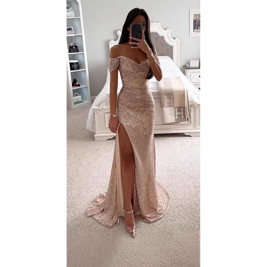 Elegant Sequin Fishtail Dress