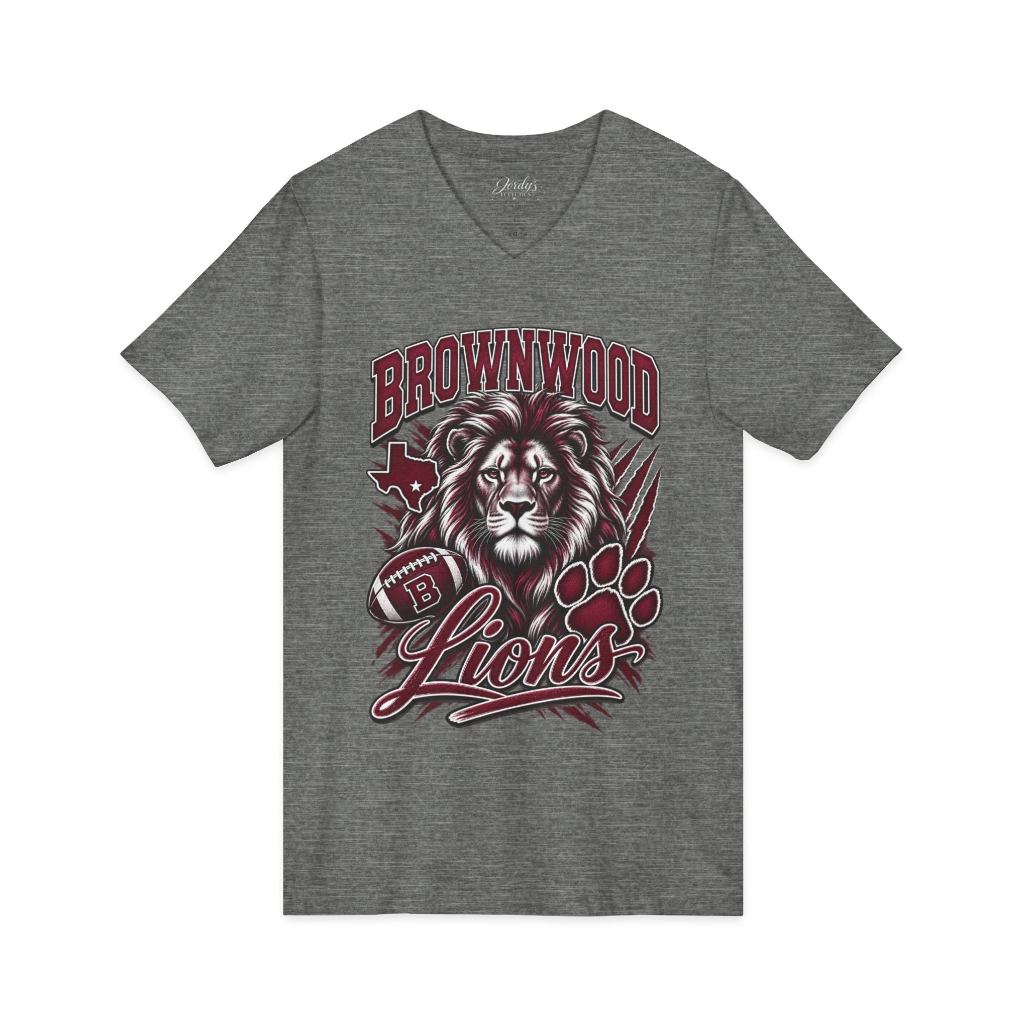 Brownwood Lions Unisex Jersey Short Sleeve V-Neck Tee