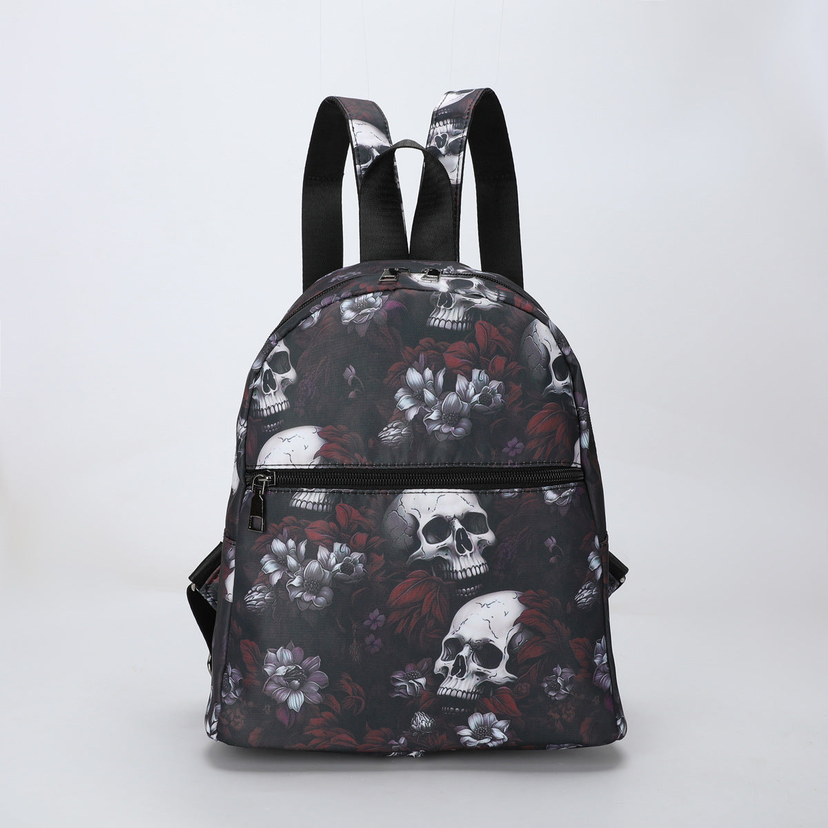 Gothic Skull Print Nylon Backpack