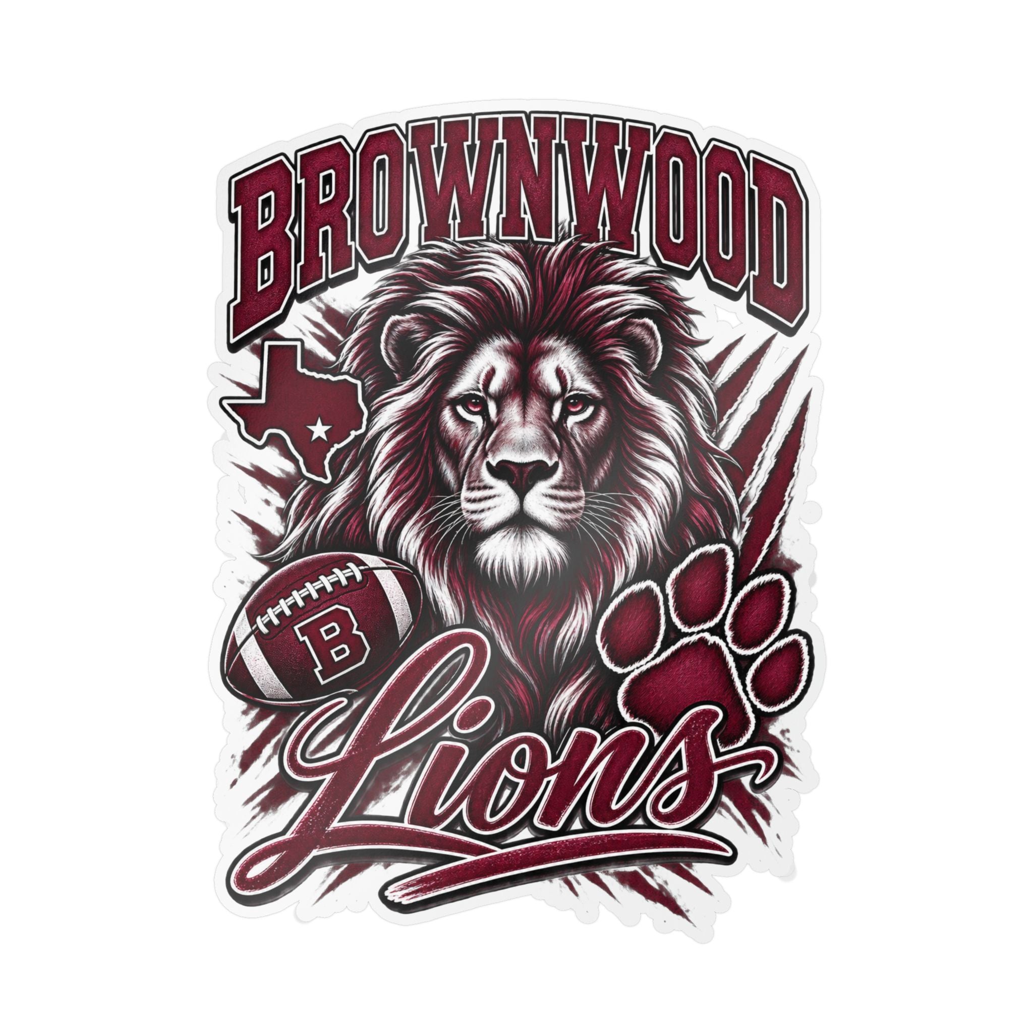 Brownwood Lions Kiss-Cut Vinyl Decals