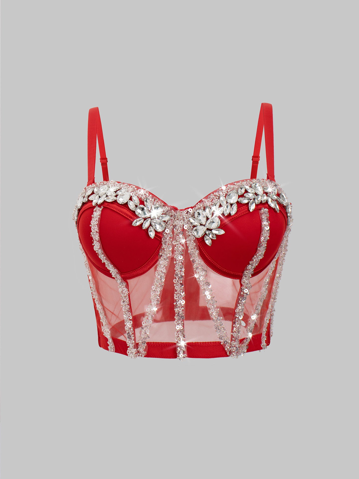 Rhinestone Sequin Camisole Bra