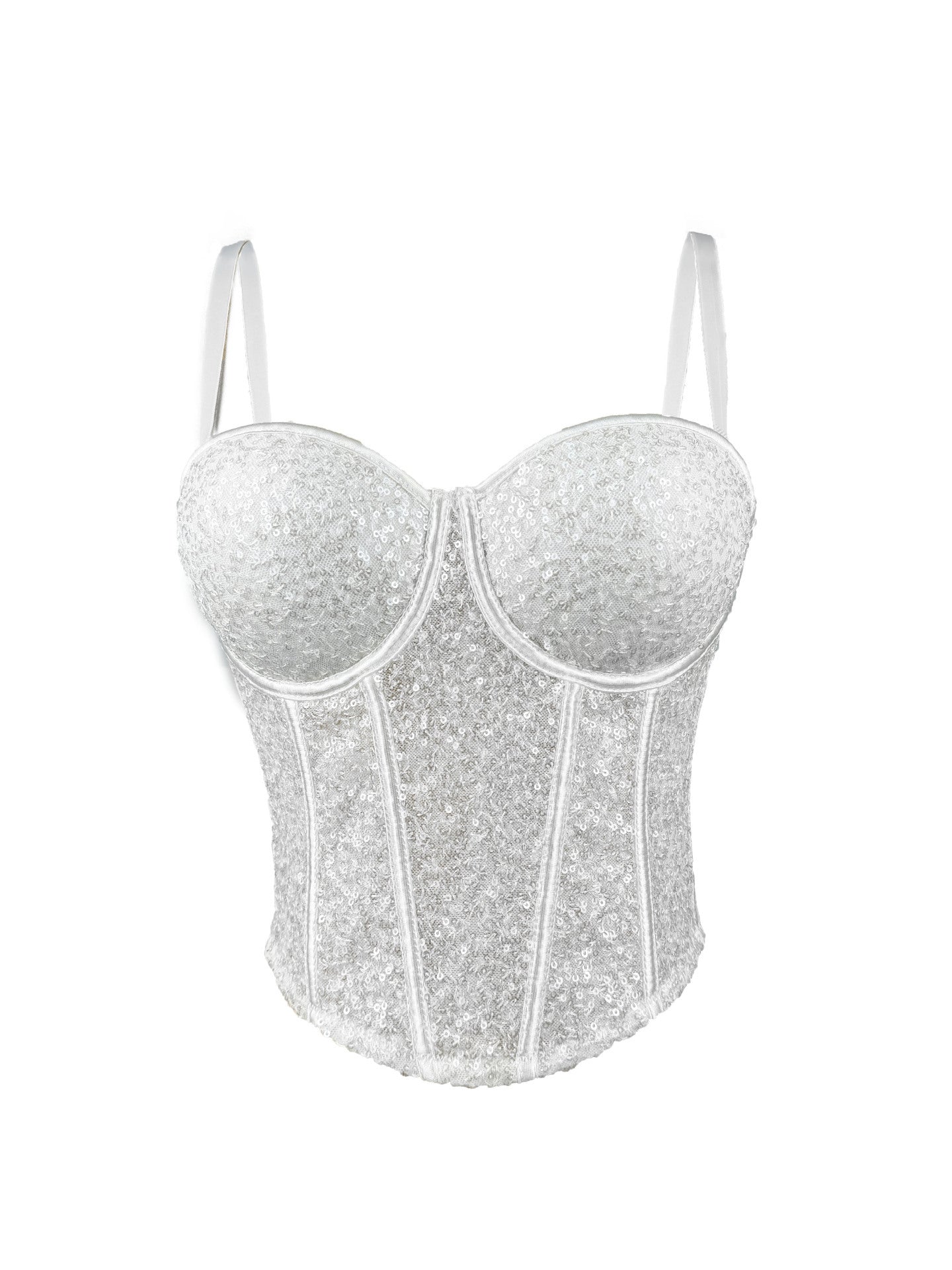 Lace Sequin Slim Fit Tube Top