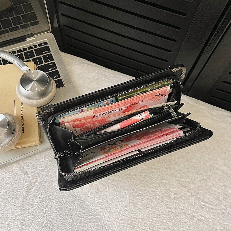 Long Retro Skull Design Wallet Clutch Bag