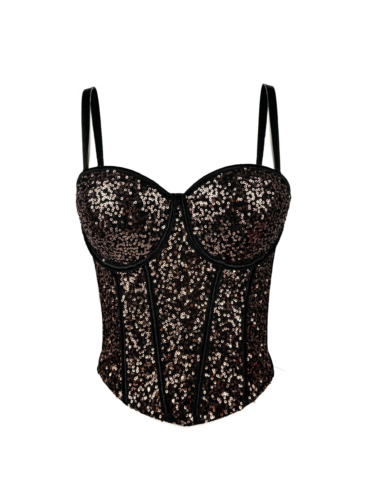 Lace Sequin Slim Fit Tube Top