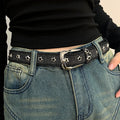 Vintage Star Studded Denim Leather Belt