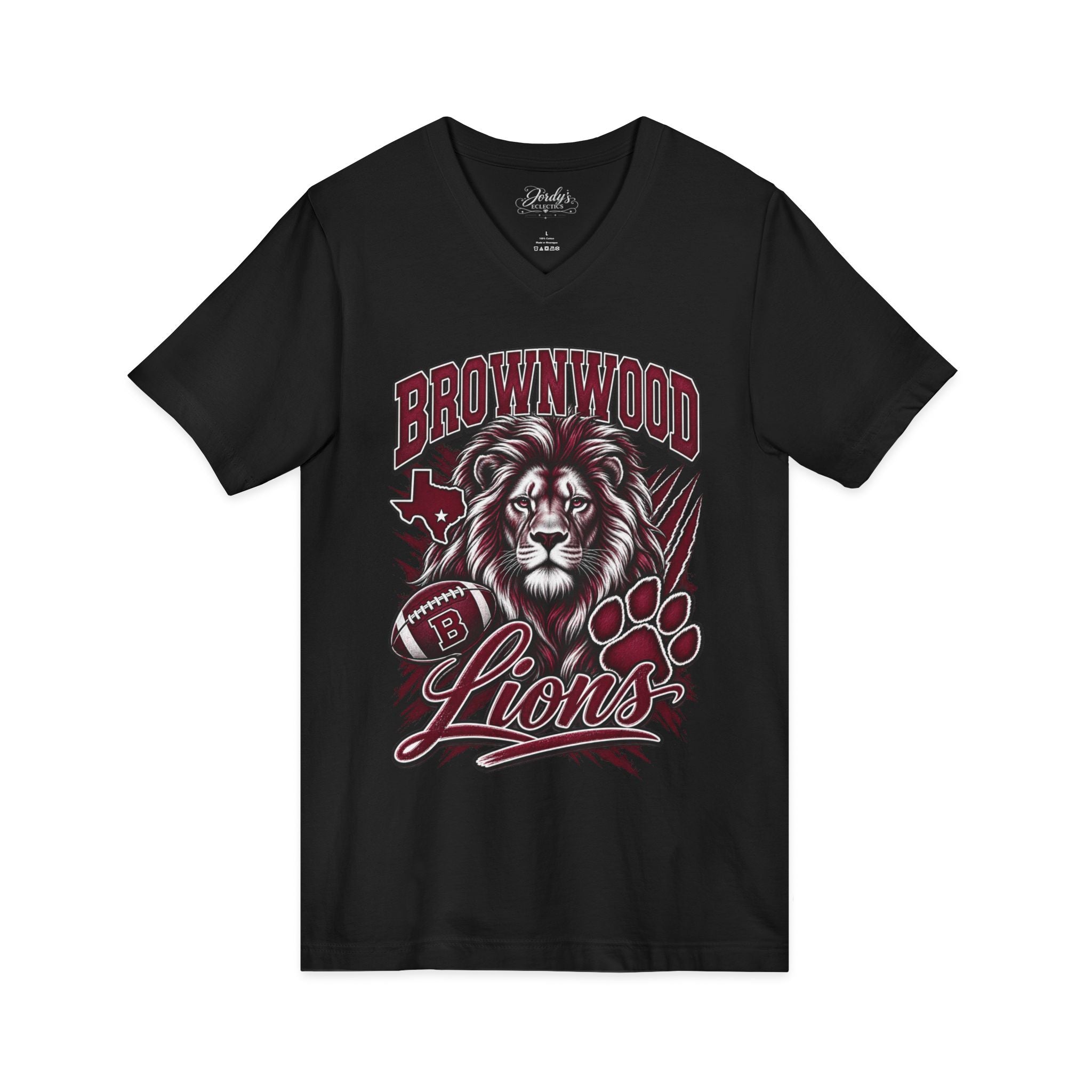 Brownwood Lions Unisex Jersey Short Sleeve V-Neck Tee