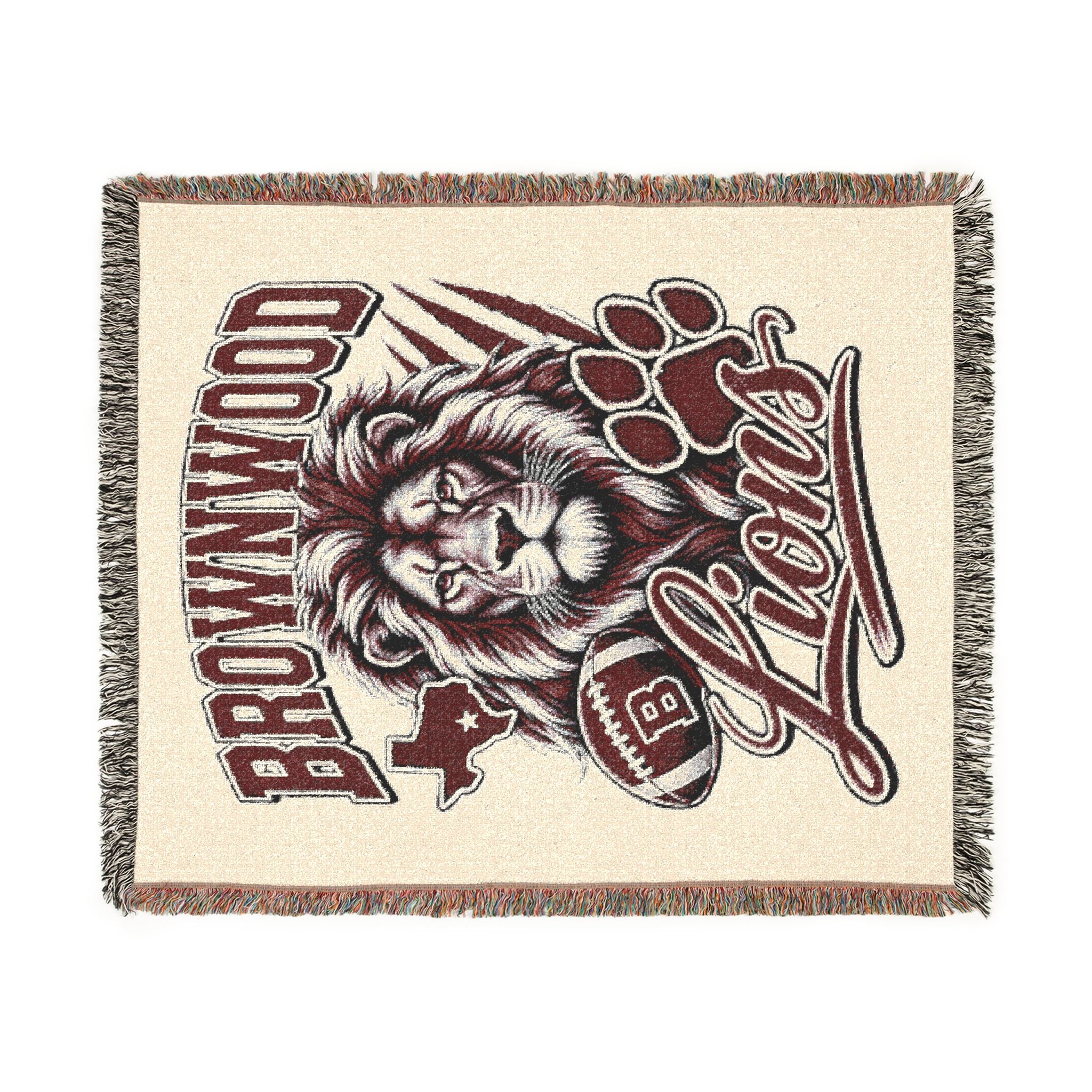 Brownwood Lions Woven Blanket