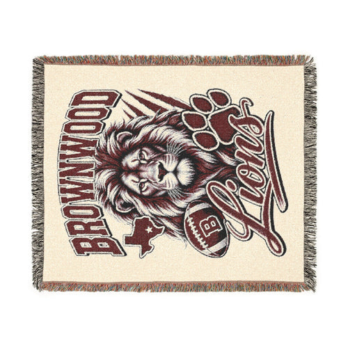 Brownwood Lions Woven Blanket