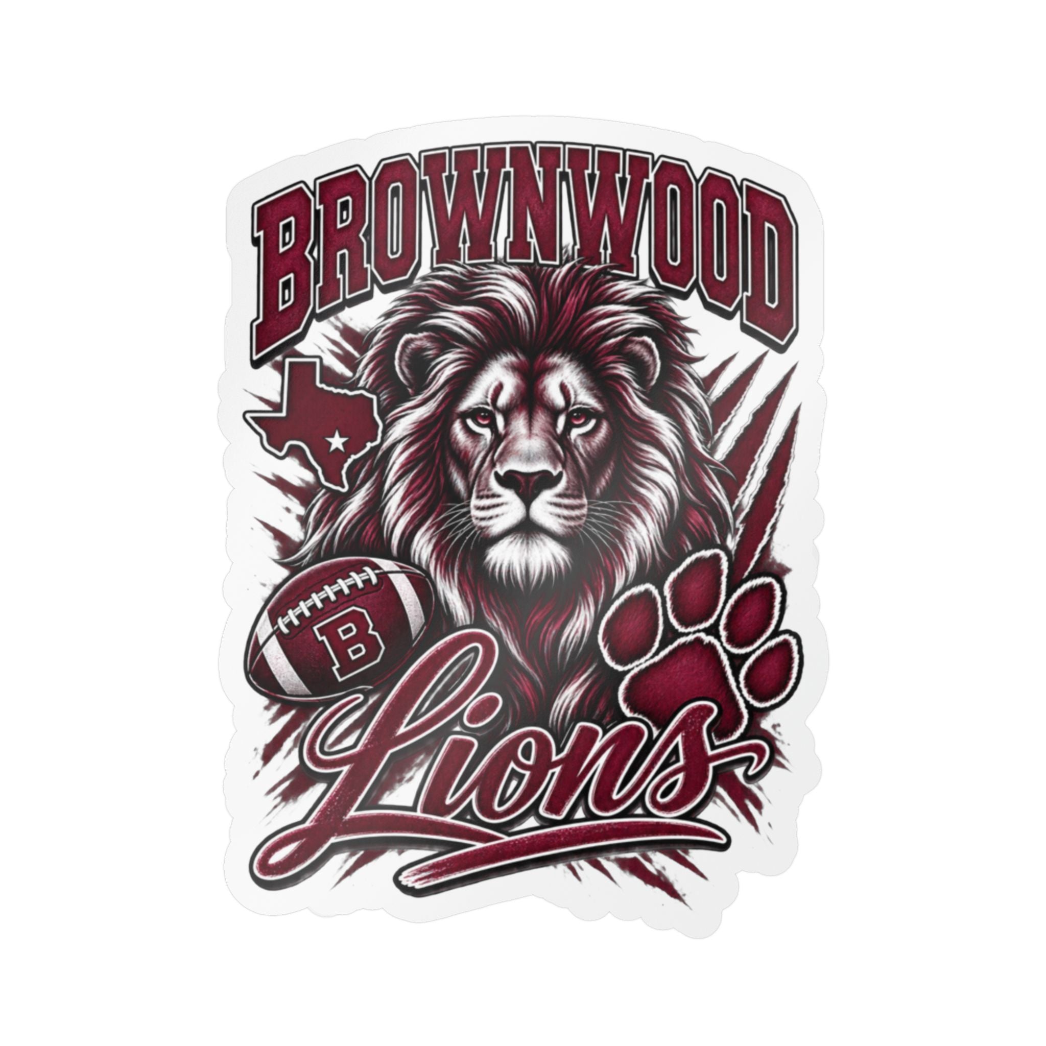 Brownwood Lions Kiss-Cut Vinyl Decals