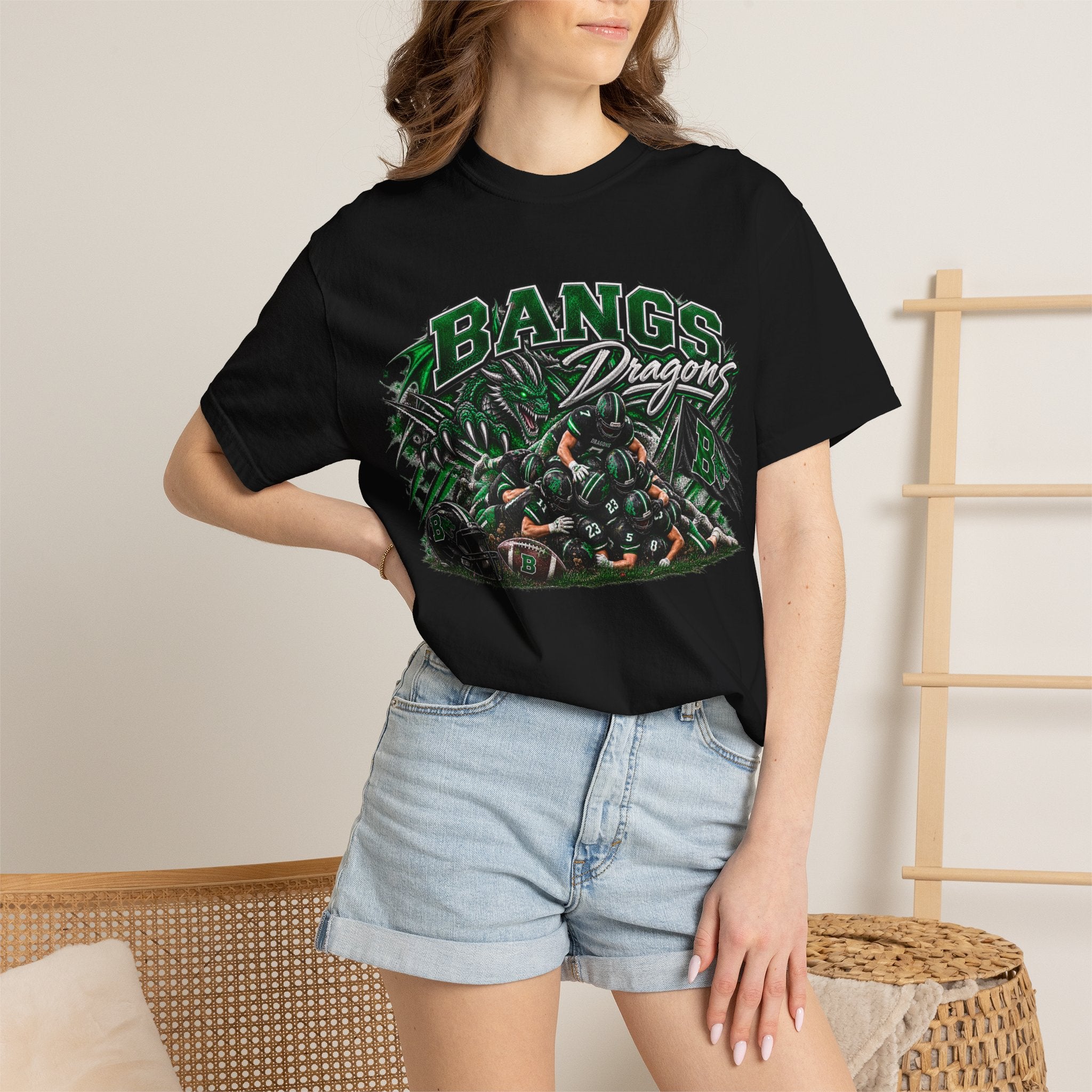 Dragon Team Graphic T-Shirt — “Bangs Dragons” School Spirit Tee