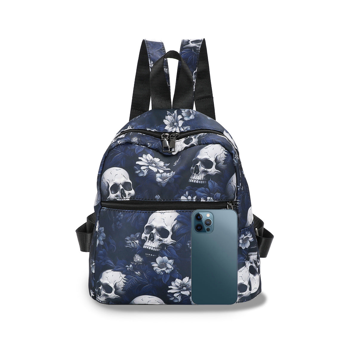 Gothic Skull Print Nylon Backpack