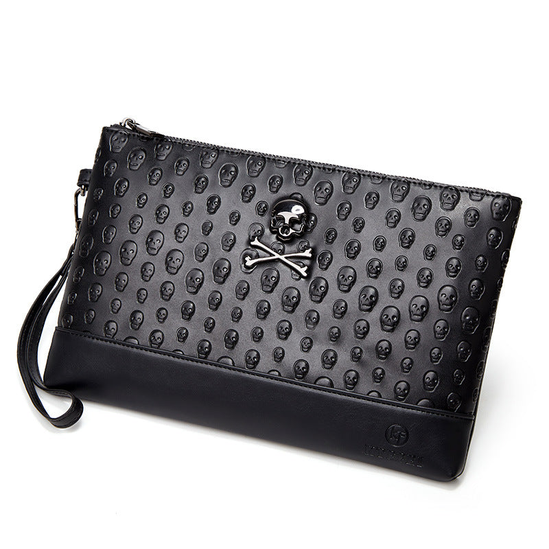 Skull Pattern Clutch Bag with Waterproof Design