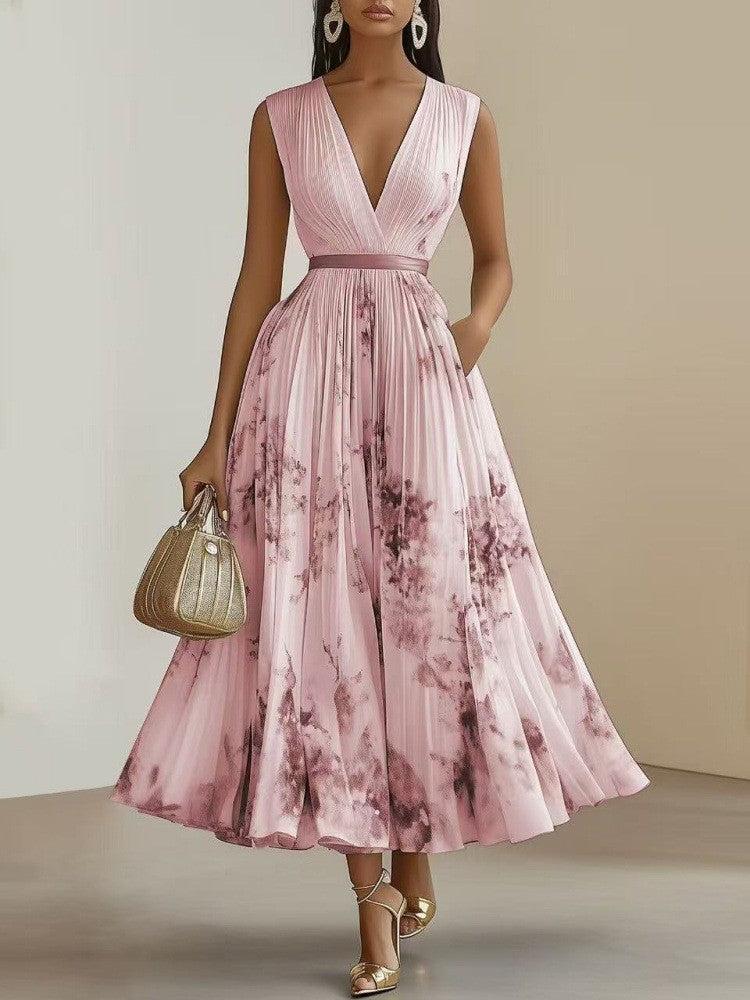 Sleeveless Floral Print Dress