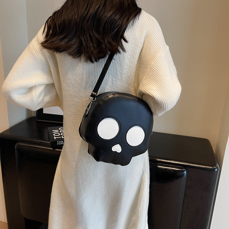 Quirky Skull Pattern PU Crossbody Bag