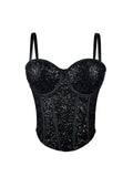 Lace Sequin Slim Fit Tube Top