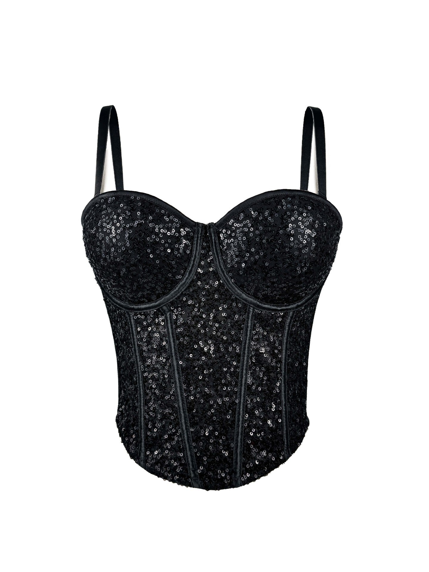 Lace Sequin Slim Fit Tube Top