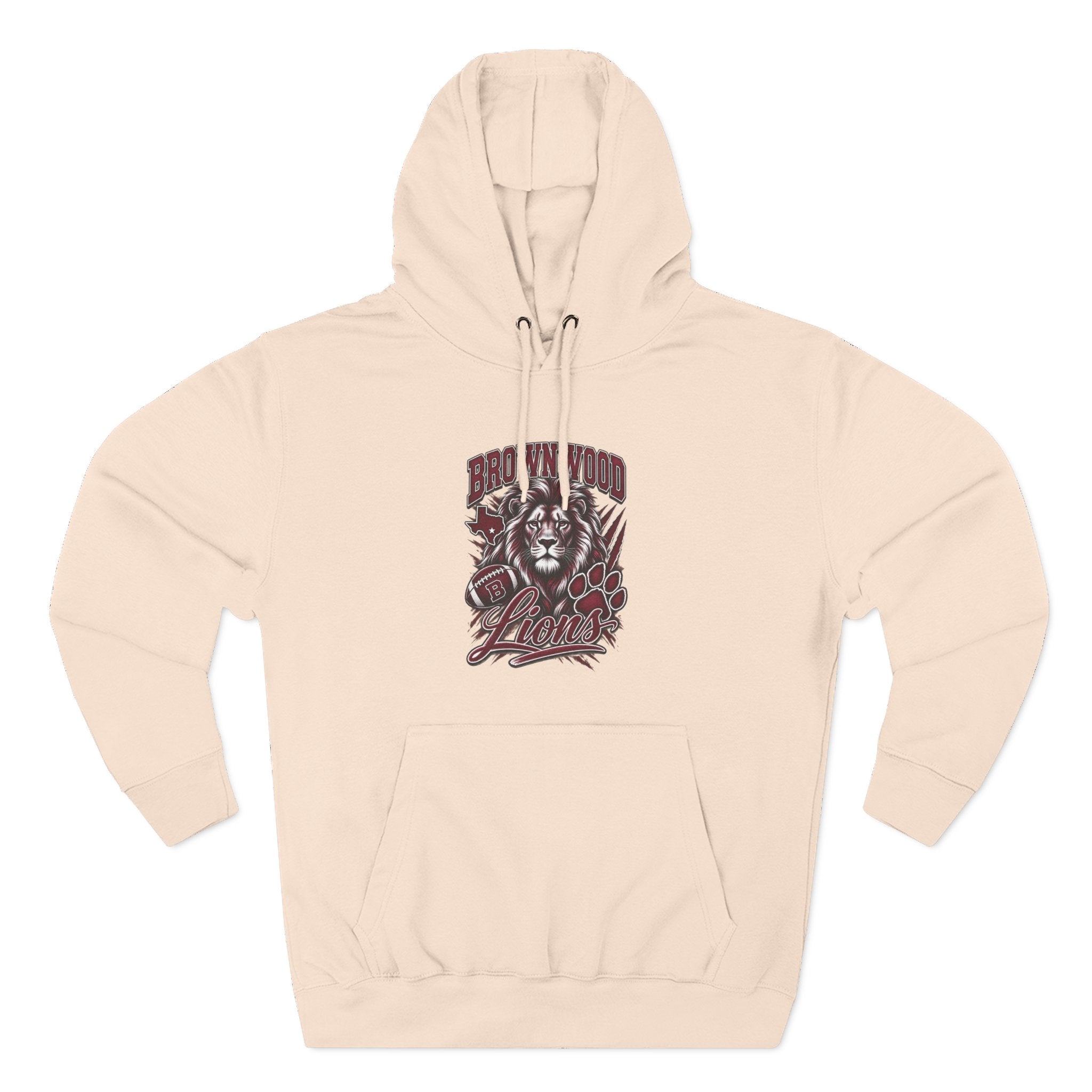 Brownwood Lions Three-Panel Fleece Hoodie