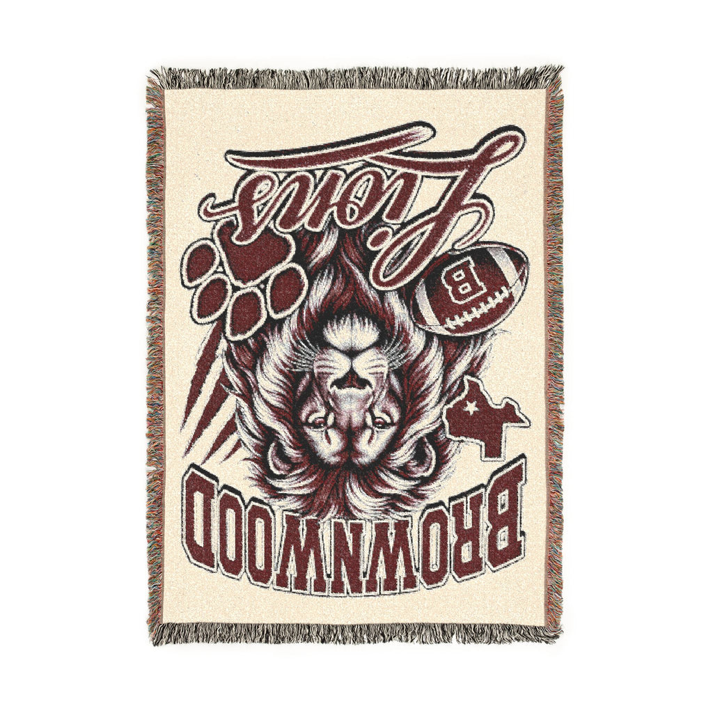 Brownwood Lions Woven Blanket