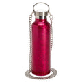 Paris Hilton Diamond Bling Water Bottle with Lid and Removable Carrying Strap Stainless Steel Vacuum Insulated Crackle Design 25-Ounce Pink Crackle