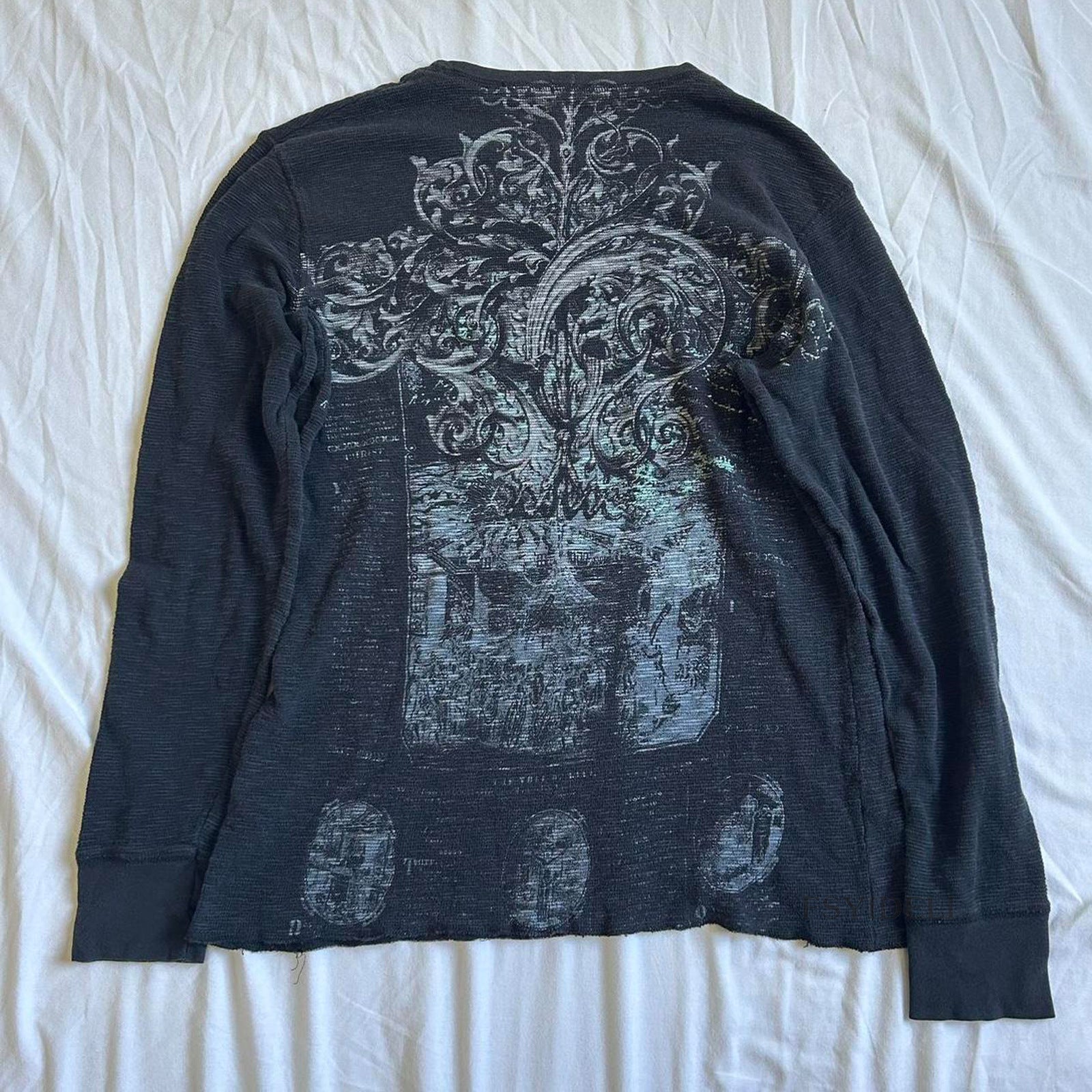 Retro Skull Print Long Sleeve T-shirt