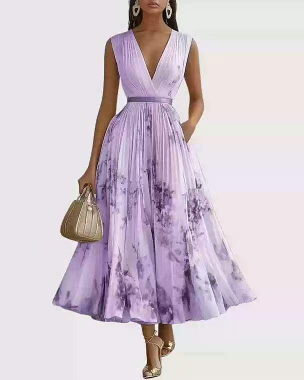 Sleeveless Floral Print Dress