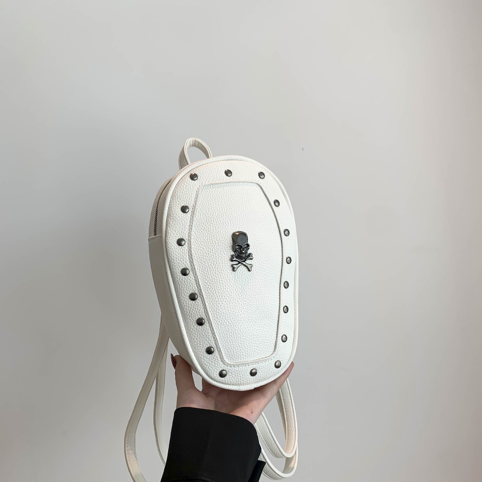 Retro Cross Skull PU Shoulder Backpack