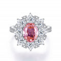 S925 Sterling Silver Zircon Ring Women Geometric Floral Design