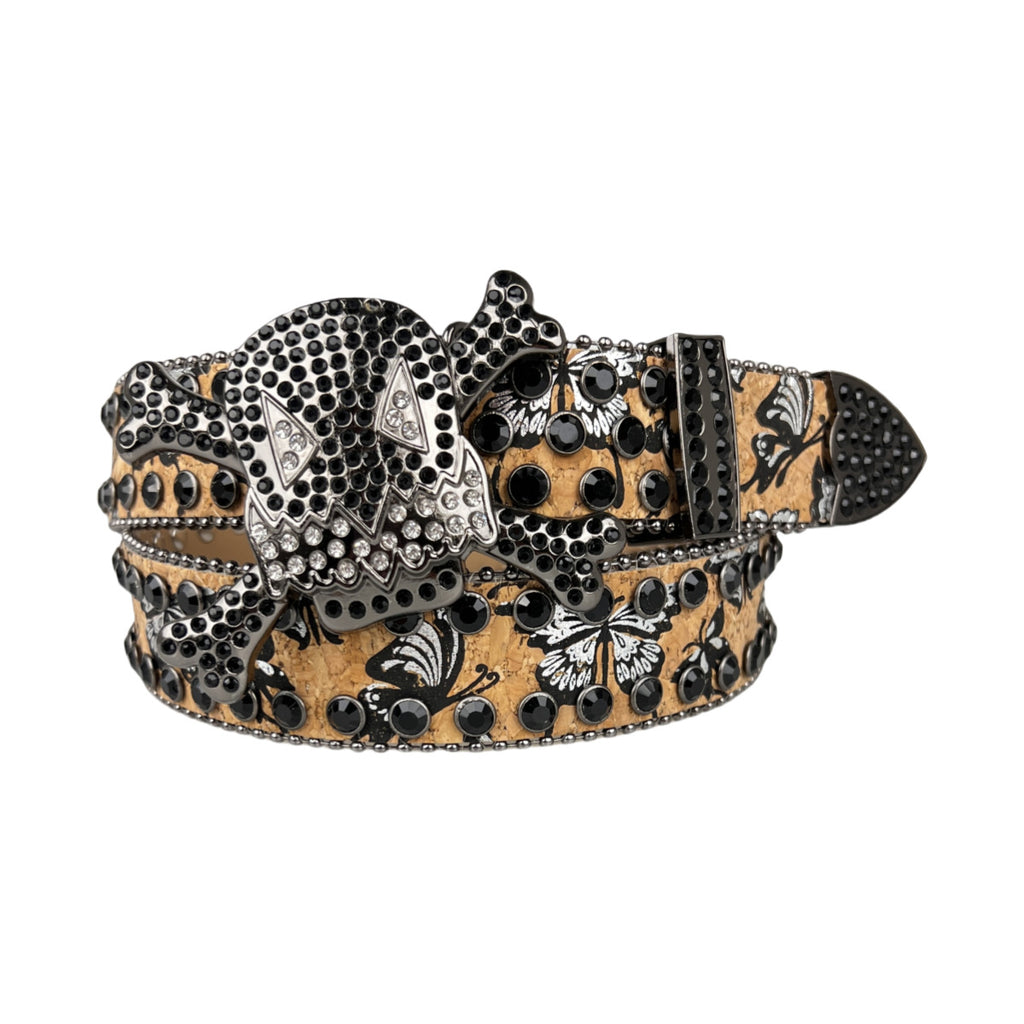 Punk Skull Rhinestone Belt