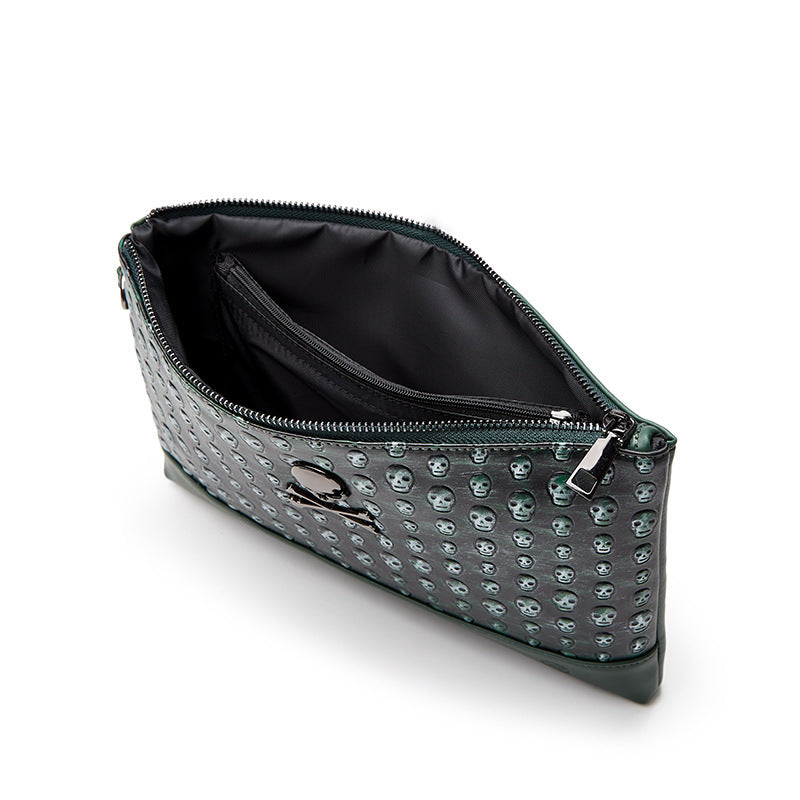 Skull Pattern Clutch Bag with Waterproof Design